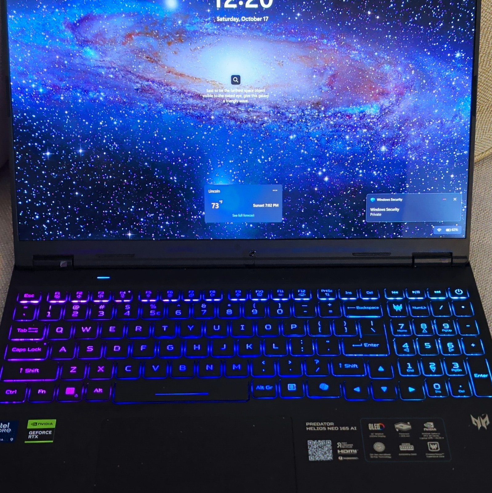 Acer Predator Helios Neo 16 16in Core Ultra 7 RTX 4060 16GB 1TB SSD Gaming LT