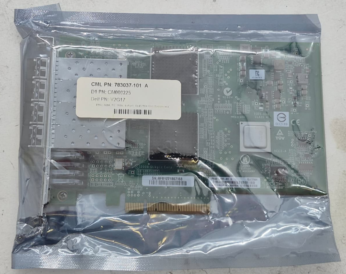 Dell / QLOGIC QLE2564 Quad Port PCI-E 8Gb Fiber Channel Host Bus Adapter V2G17