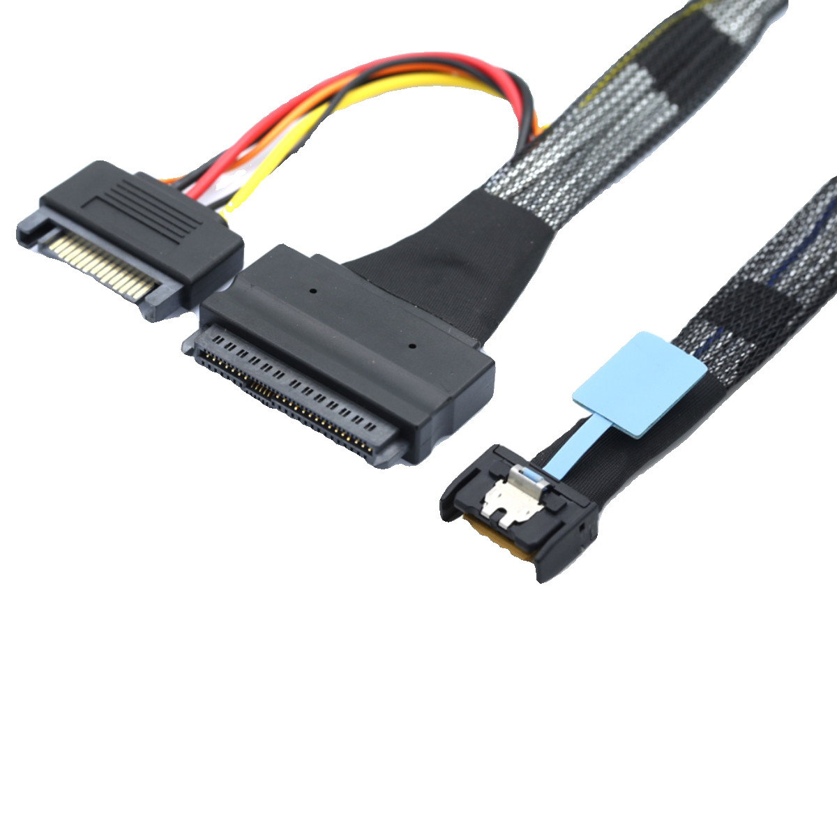 PCIe Gen5 MCIO Slimline SFF-8654 4i to SFF-8639 U.2 with 15Pin SATA Power Cable