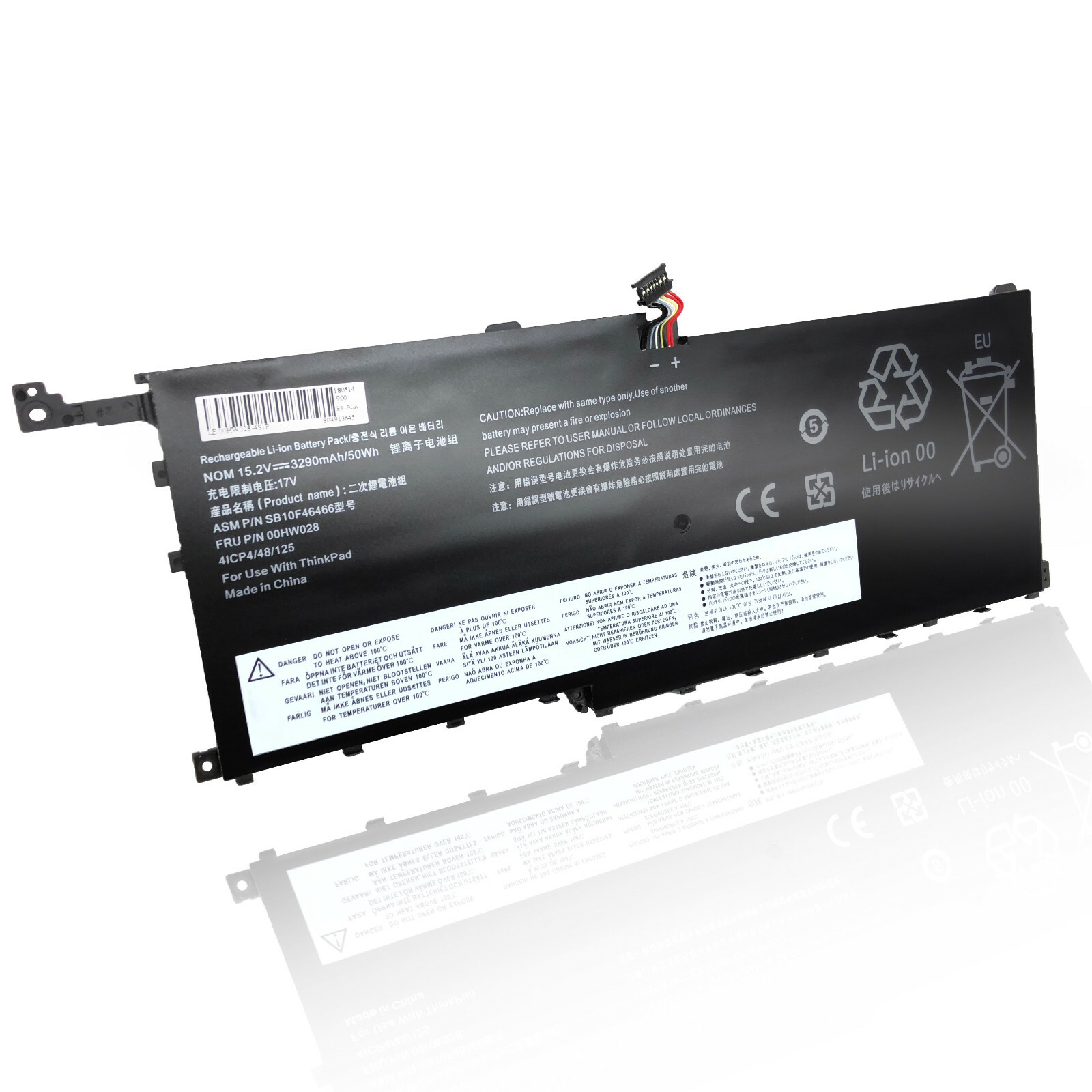 50Wh 00HW028 00HW029 Laptop Battery For Lenovo ThinkPad X1 Carbon 4th Gen 2016