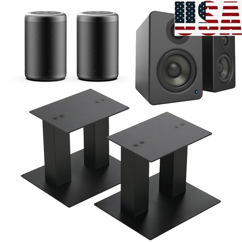 1 Pair Steel Studio Monitor Stands Up To 25Lb for Computer Bookshelf
