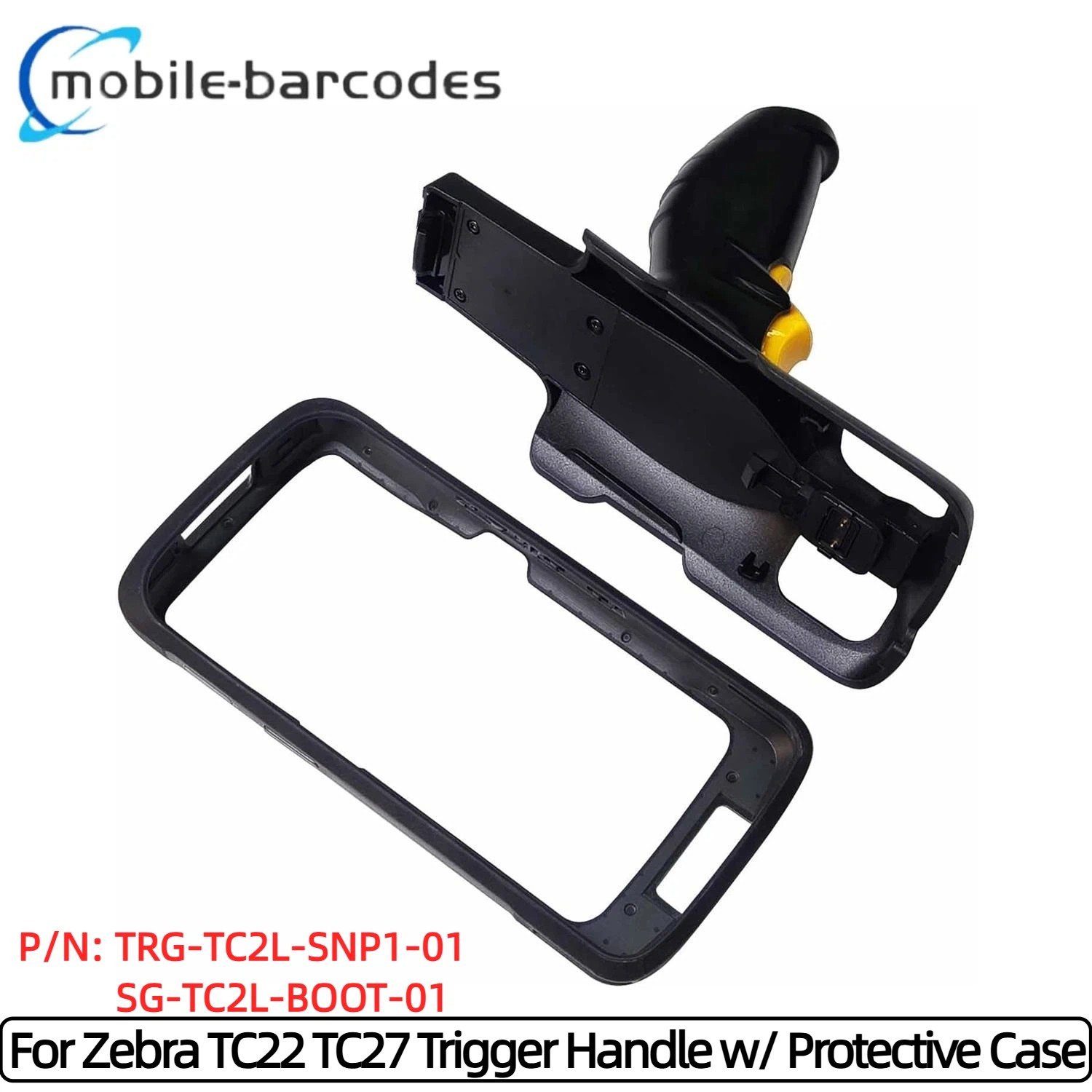 Trigger Handle w/ Protective Case for Zebra TC22 TC27 Scanners, TRG-TC2L-SNP1-01