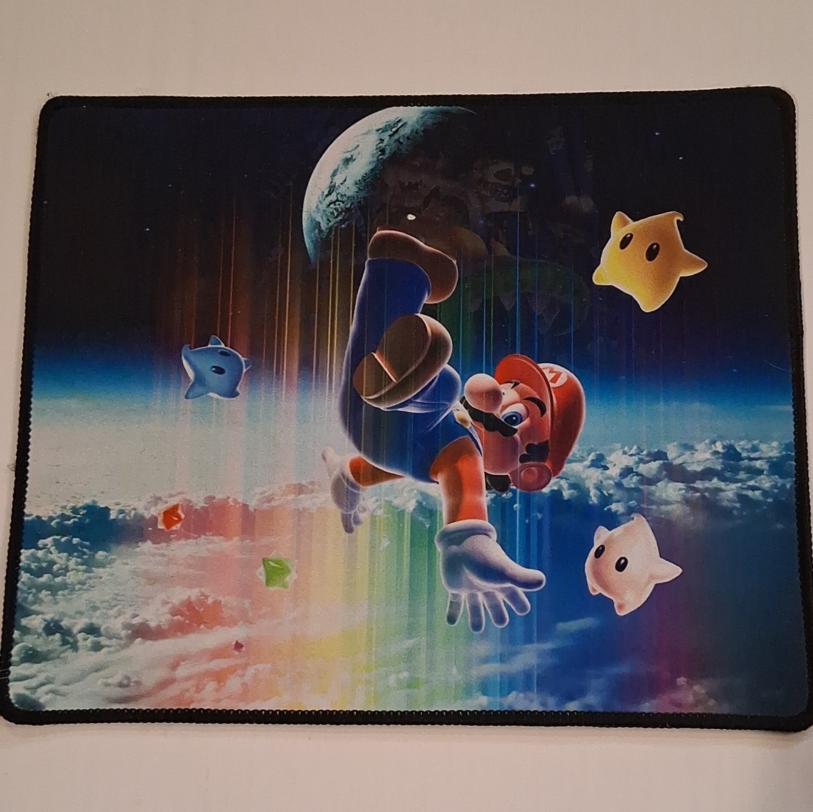 Super  Mario Galaxy Mouse Pad  10X12 pad with Lumas Cosmic backdrop