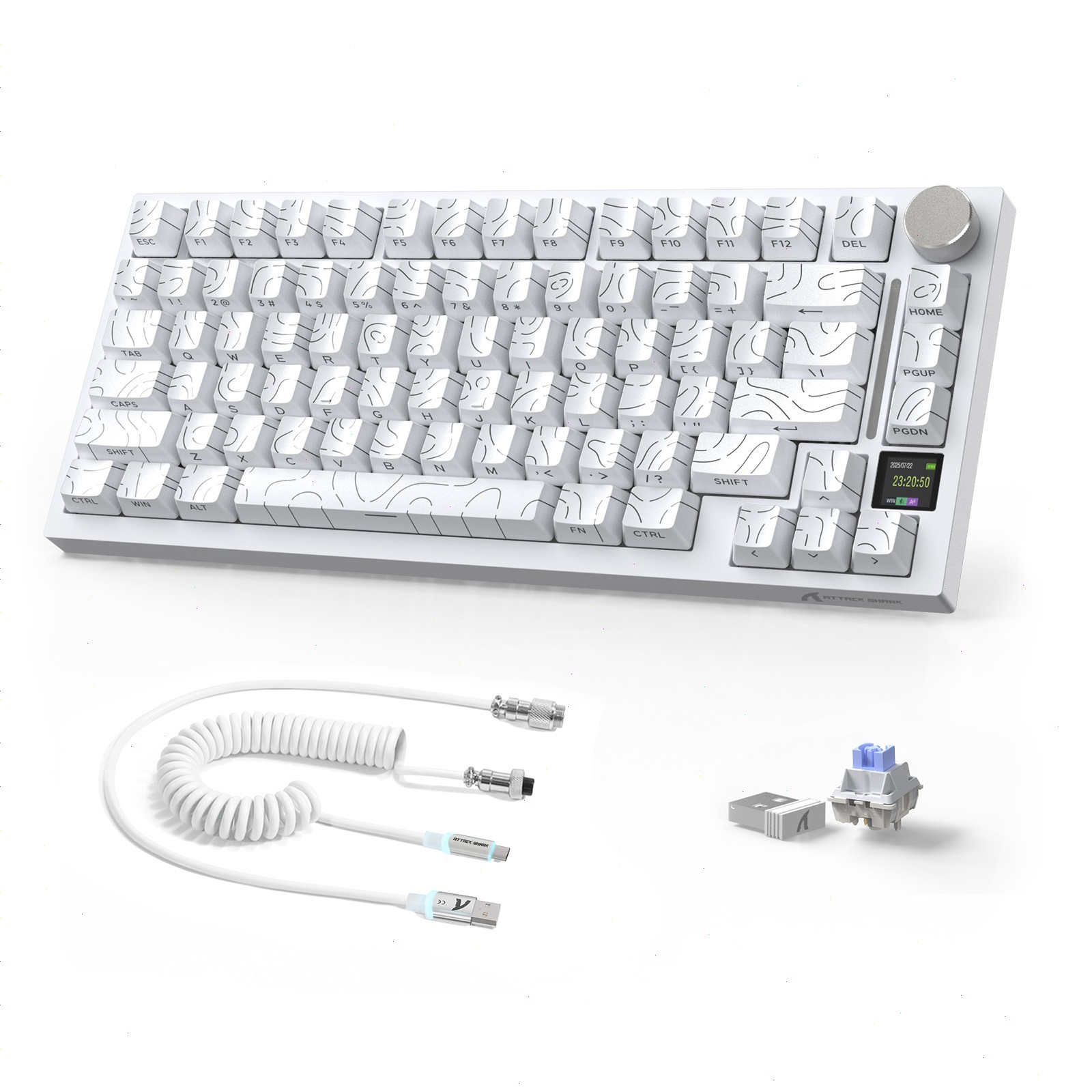 ATTACK SHARK X820 Ultra Wireless Mechanical Gaming Keyboard Tri-mode Plug & Play