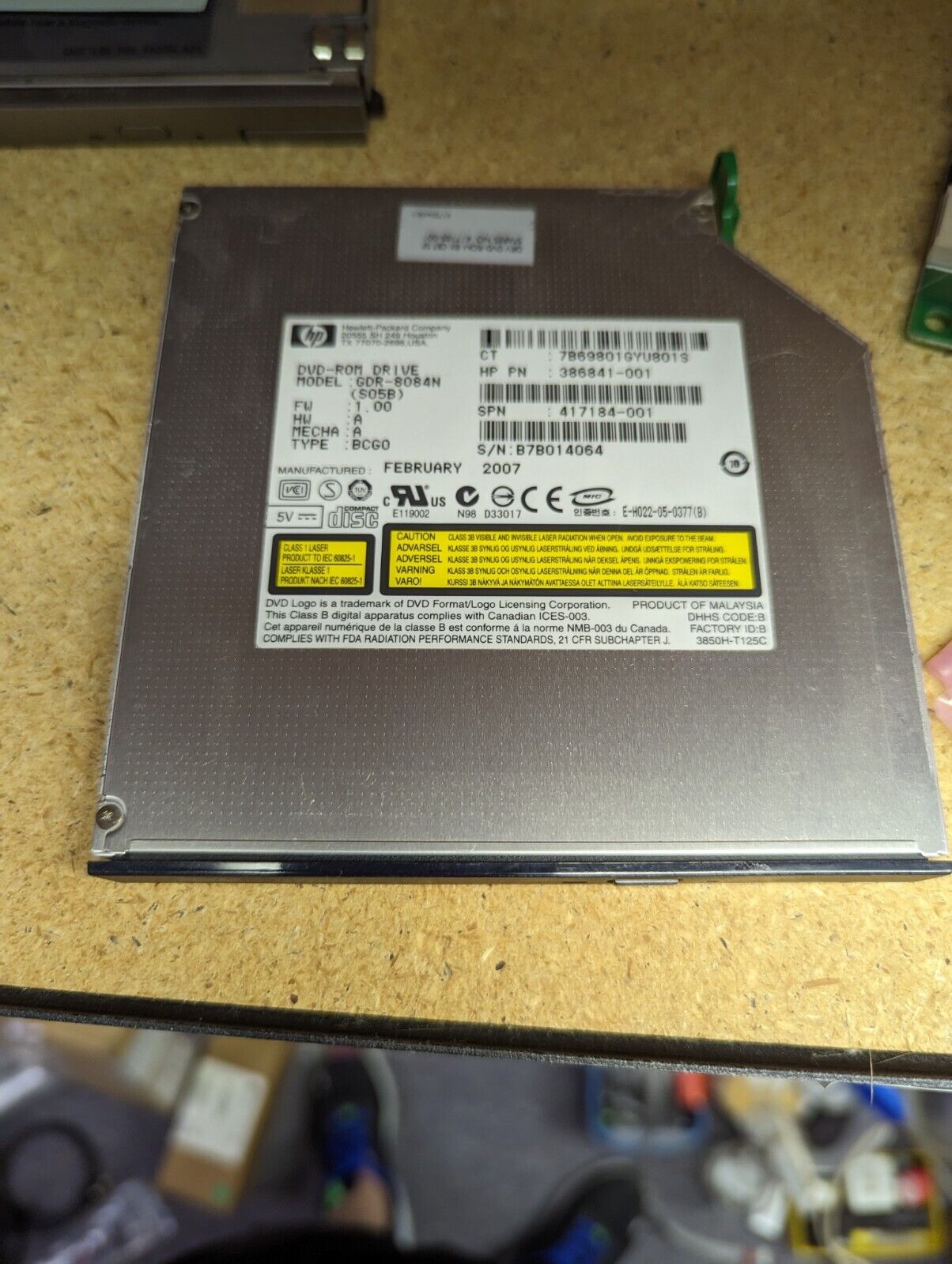 HP GDR-8084N, 386841-001, DVD ROM DRIVE  used guaranteed working