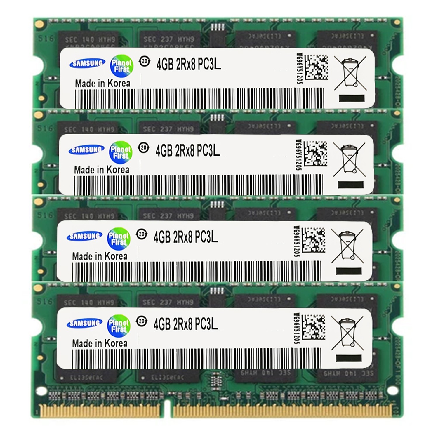 Samsung DDR3 16GB KIT 4x4GB 1333MHz 1600MHz PC3L SO-DIMM Laptop memory RAM 1.35V
