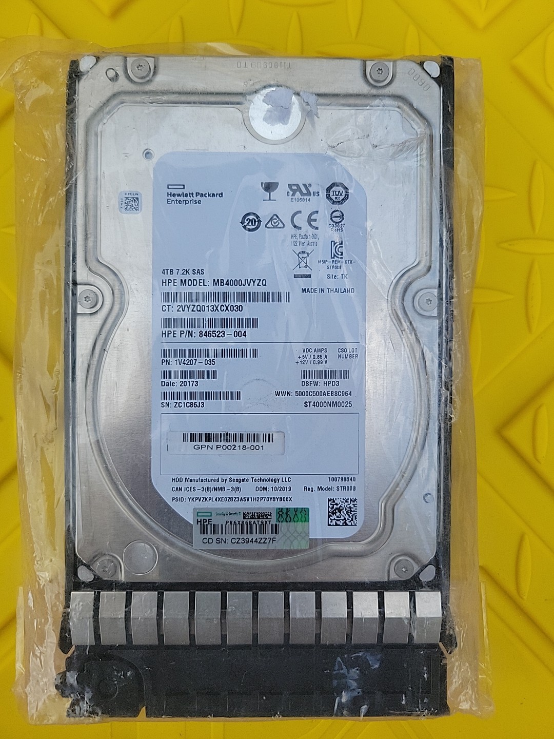 HP 846523-004 MB4000JVYZQ 826550-001 ST4000NM0025 HP 4TB SAS 12G HD OEM NEW