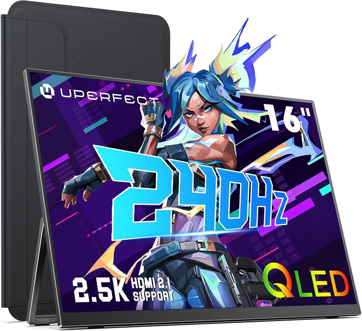 Versatile 16" 2.5K Monitor with 240Hz Refresh Rate - Perfect for Gaming & Work