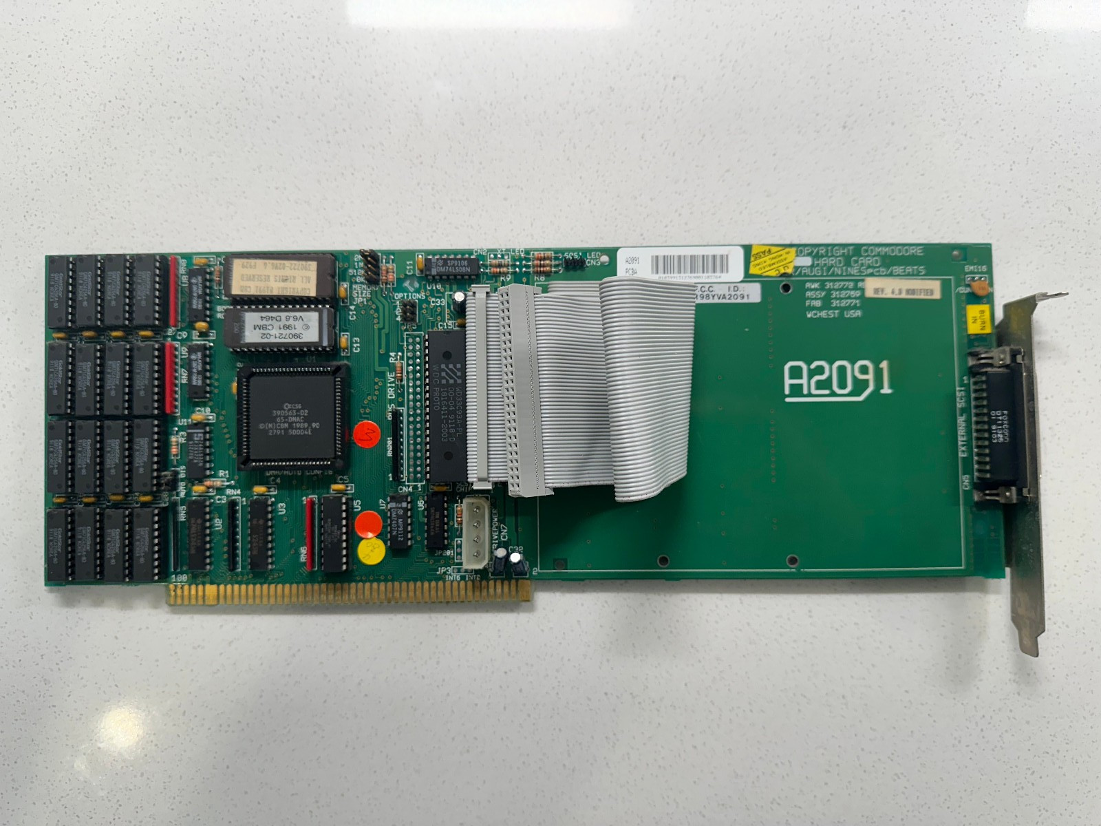 Commodore Amiga A2091 Hard Drive Controller Card w/2MB RAM