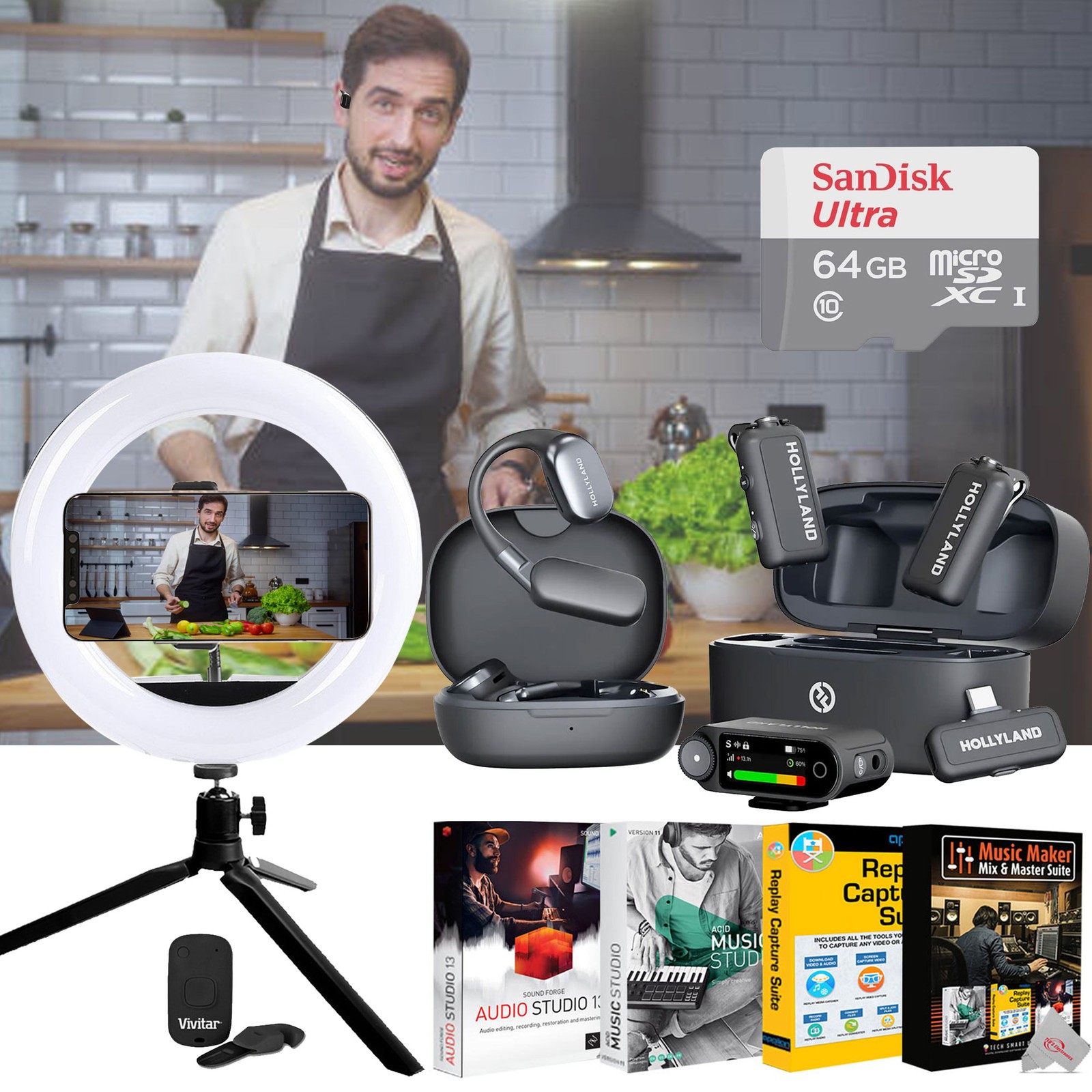 Hollyland LARK MAX 2 ULTIMATE COMBO Lavalier Mic System Creator Essential Bundle