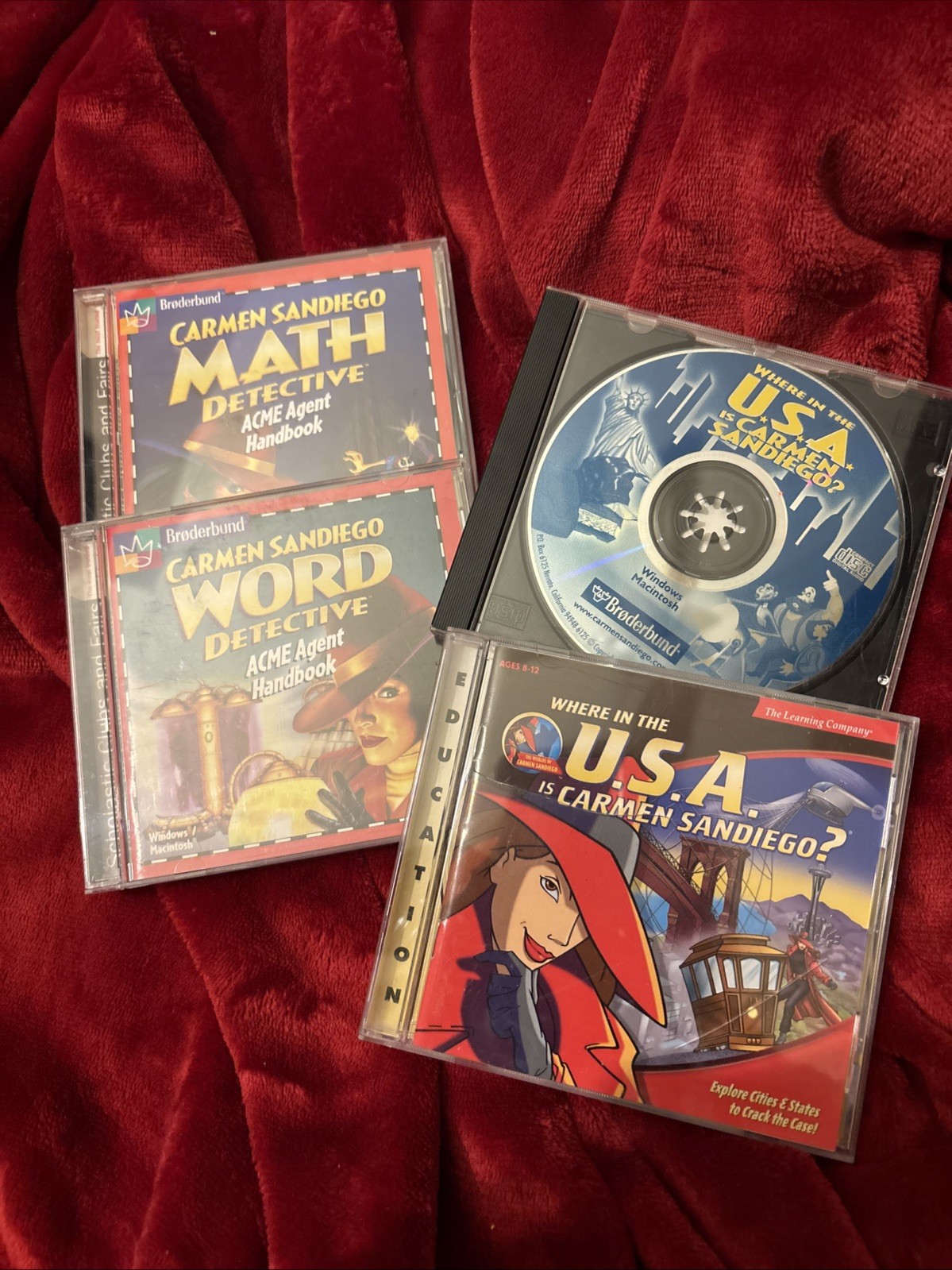 Where In The USA Carmen Santiago Lot Of 4 Educational CDs