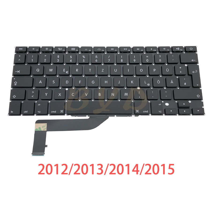New German Germany Keyboard For Macbook Pro Retina 15" A1398  2012-2015 Years