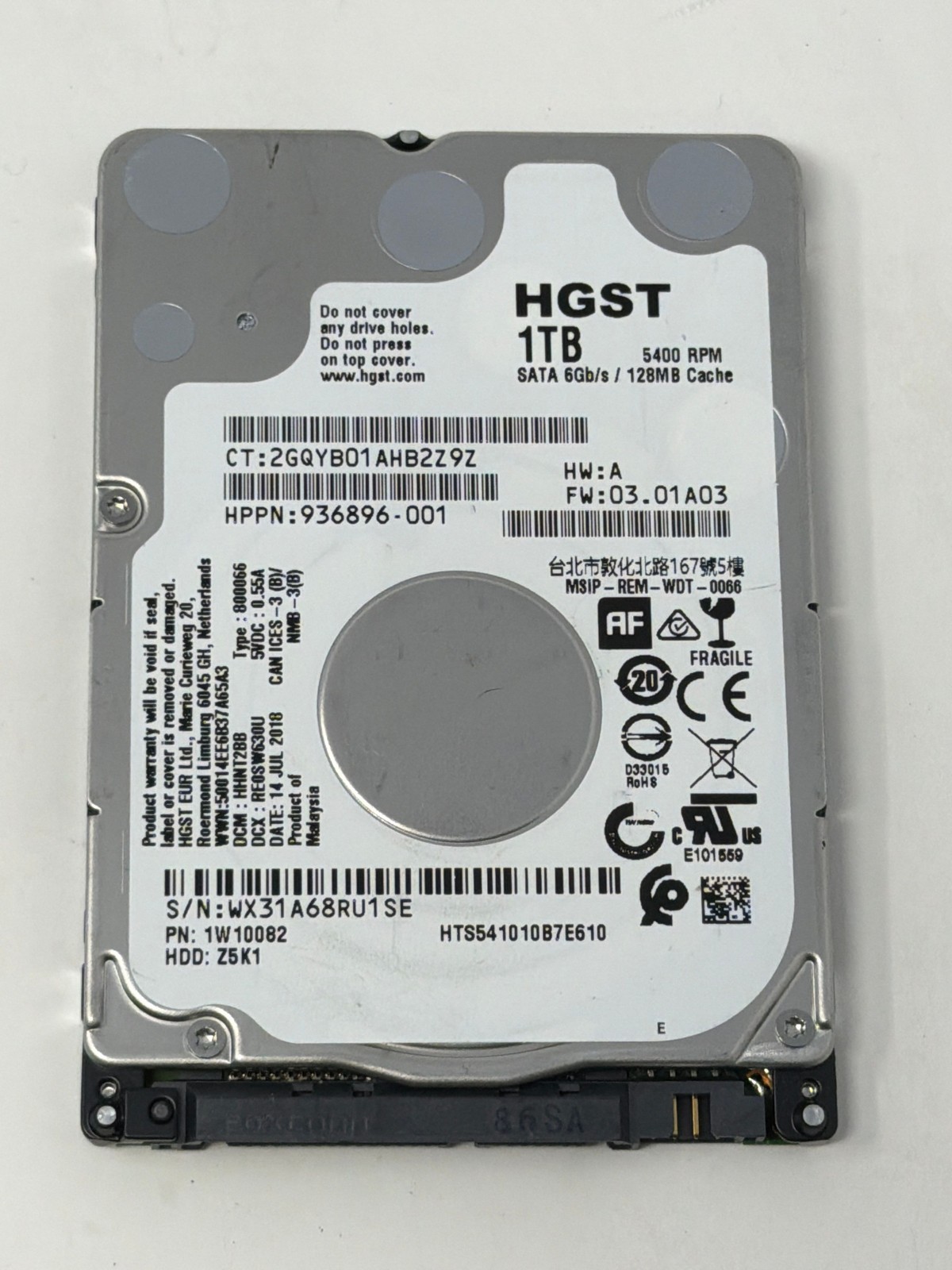 HGST HTS541010B7E610 1.024TB SATA Grade B