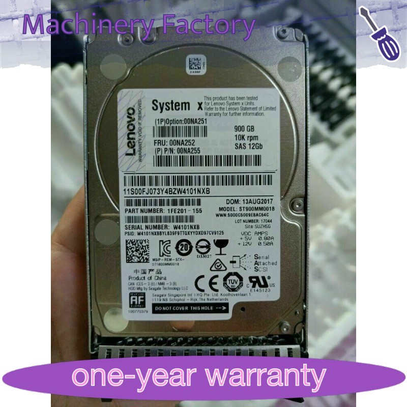 FOR FIT IBM/LENOVO 00NA252 00NA251 00NA255 900GB 10K 12Gbps G3HS 2.5" SAS HDD