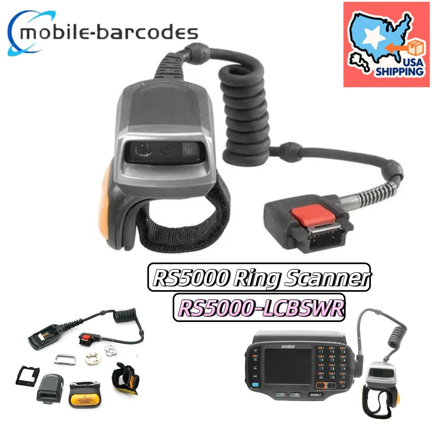 ⭐ RS5000 Ring Barcode Scanner RS5000-LCBSWR for Zebra WT41N0 Mobile Computer ⭐