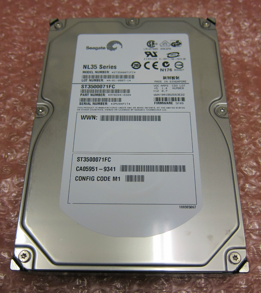 10 x Seagate 500GB 7.2K 4Gb Dual Channel FC FATA NL35 Hard Drive ST3500071FC