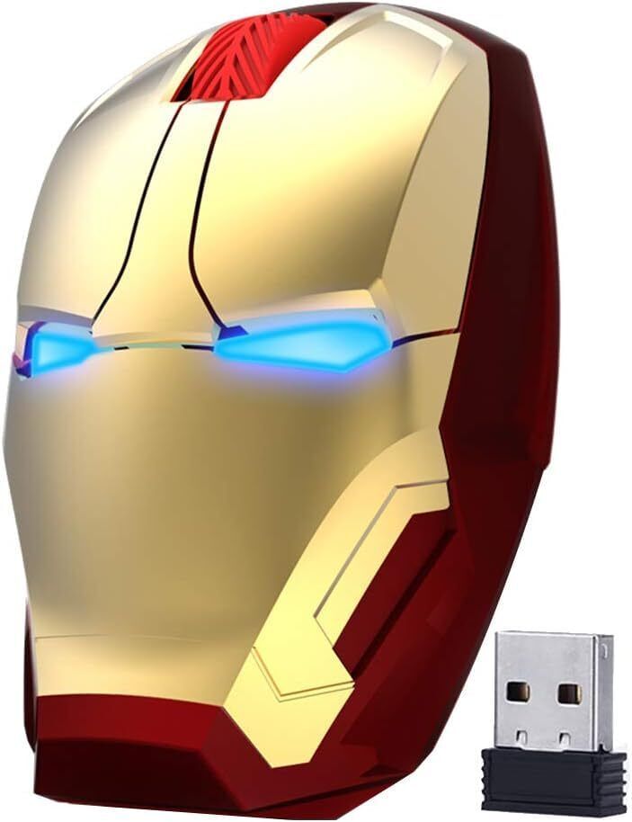 Ergonomic Wireless Mouse Cool Iron Man Mouse 2.4 G Portable Mobile