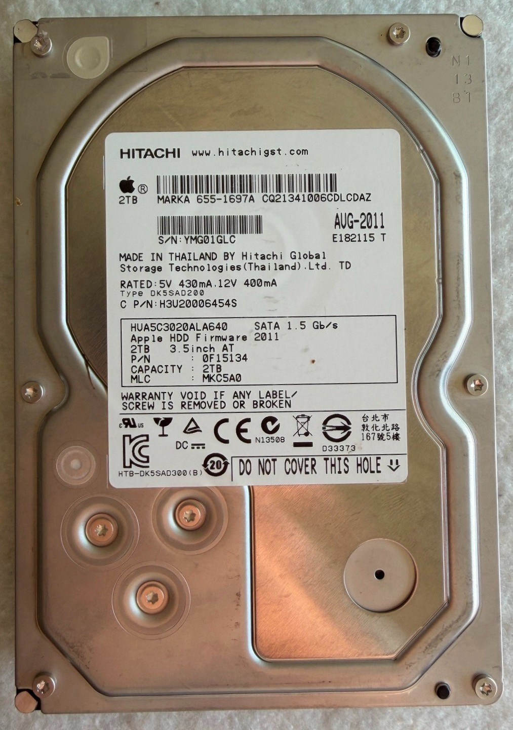 Hitachi Ultrastar Apple 2TB HUA5C3020ALA640 SATA 3.5" Hard Disk Drive HD Tested
