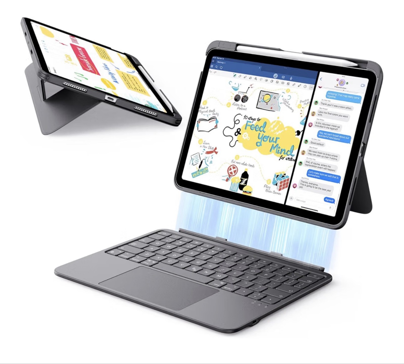 ESR Flex Keyboard Case for iPad 11th Gen A16 10th Gen 10.9 Magnetic