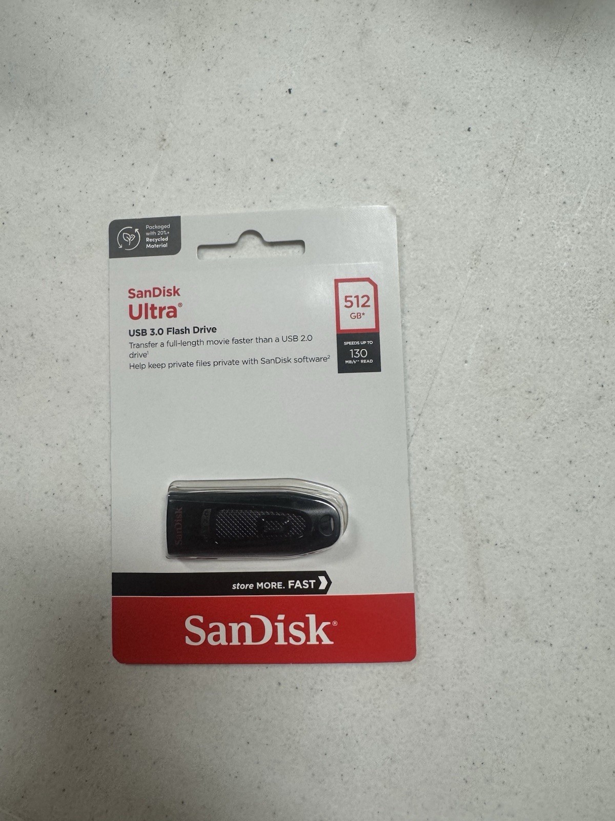 SanDisk Ultra 512GB USB 3.0 Flash Drive - SDCZ48-512G-A46 - New Sealed