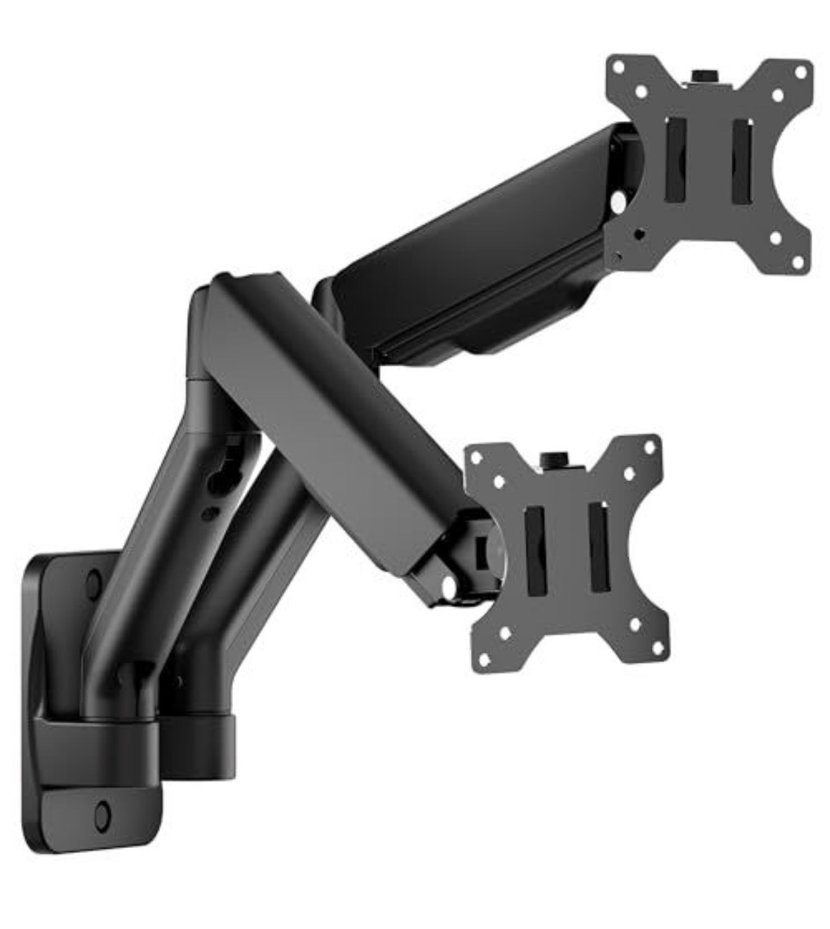 monTEK Dual Monitor Wall Mount for 17 to 32 inch Flat/Curved Screens Black