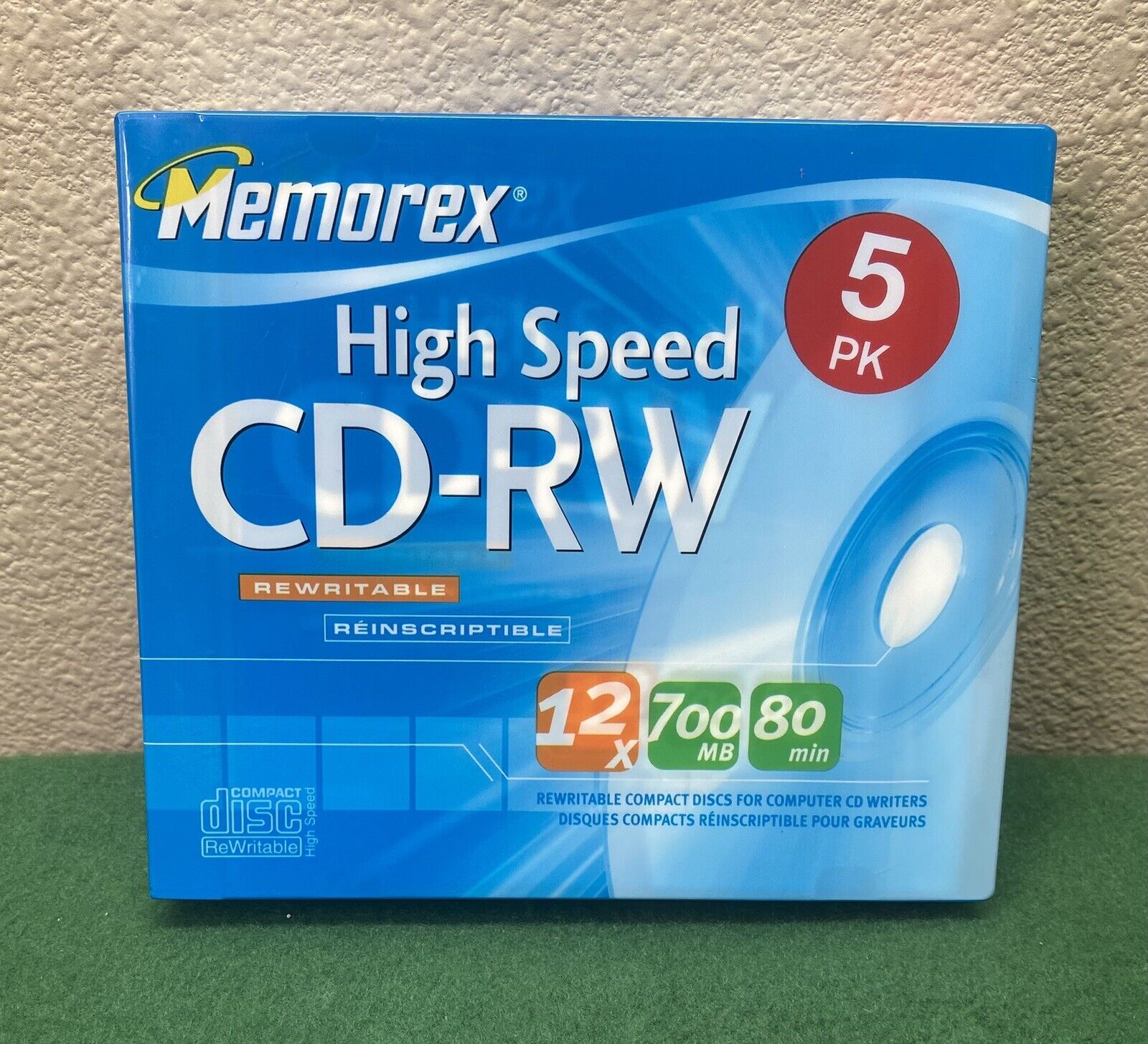 NEW SEALED Memorex High Speed CD-RW 5 Pack - Rewritable 700 MB 80 min - NIP