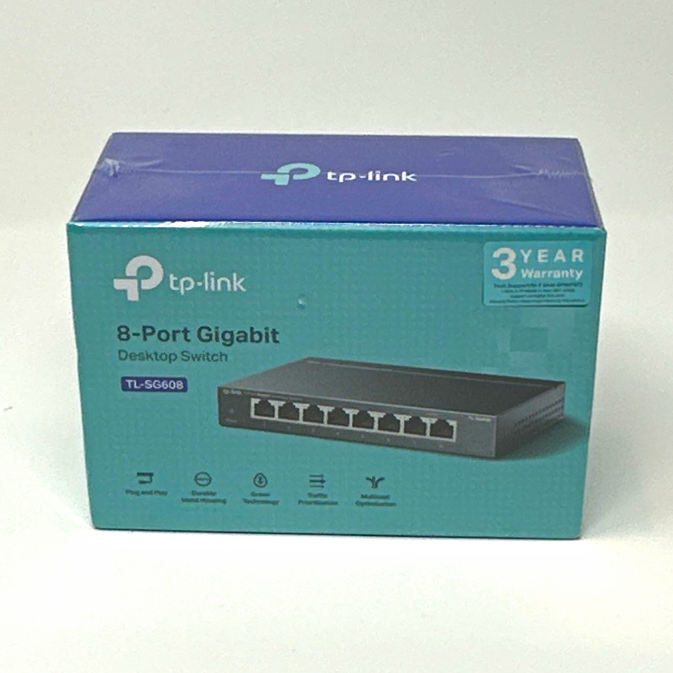 TP-LINK TL-SG608 8-Port Gigabit Unmanaged Desktop Switch RJ-45 Standalone