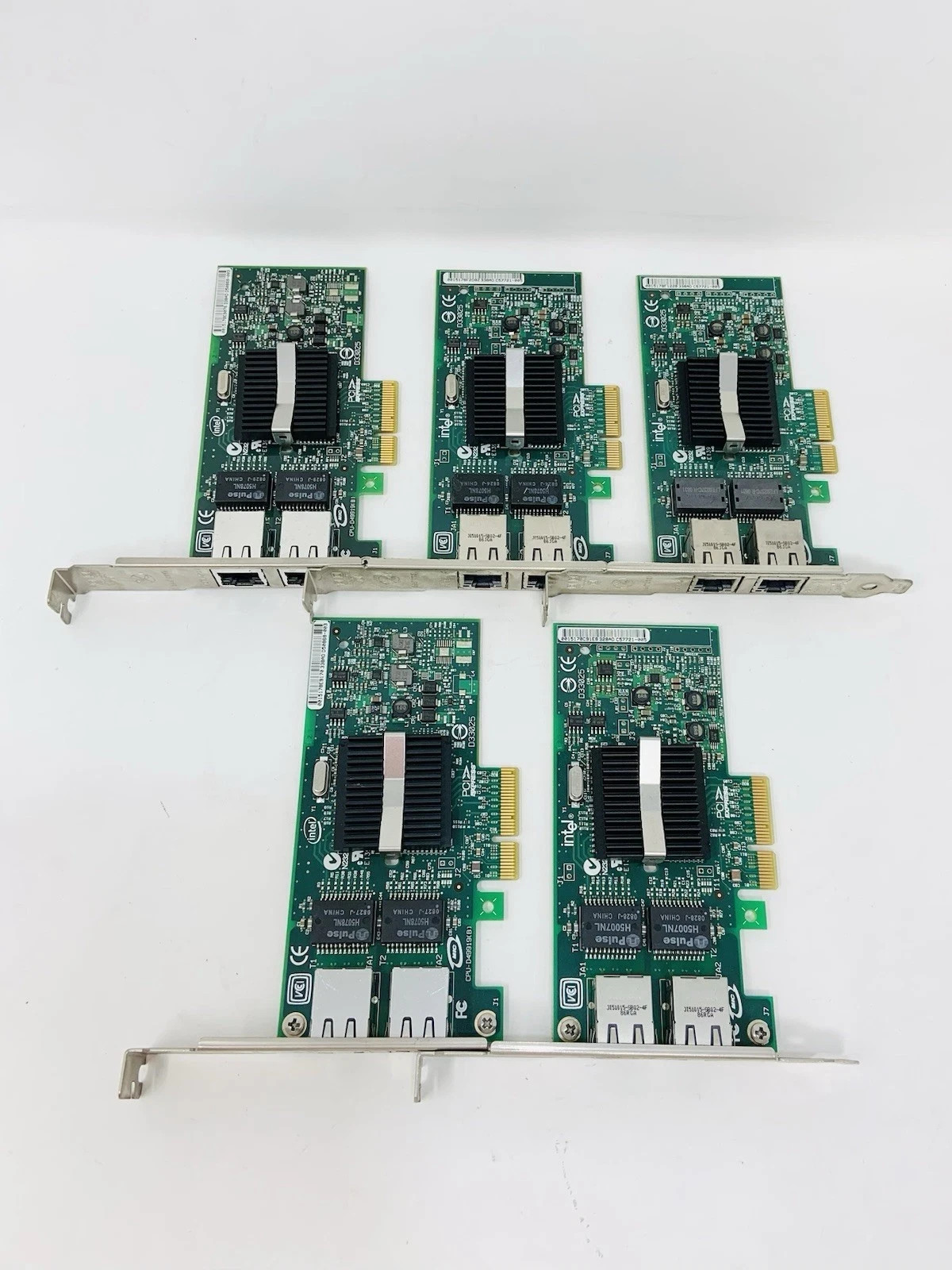 LOT OF 5-Intel Pro/1000 PT DUAL PORT RJ45 GB ETHERNET NEEORK CARD IBM FRU 39Y618