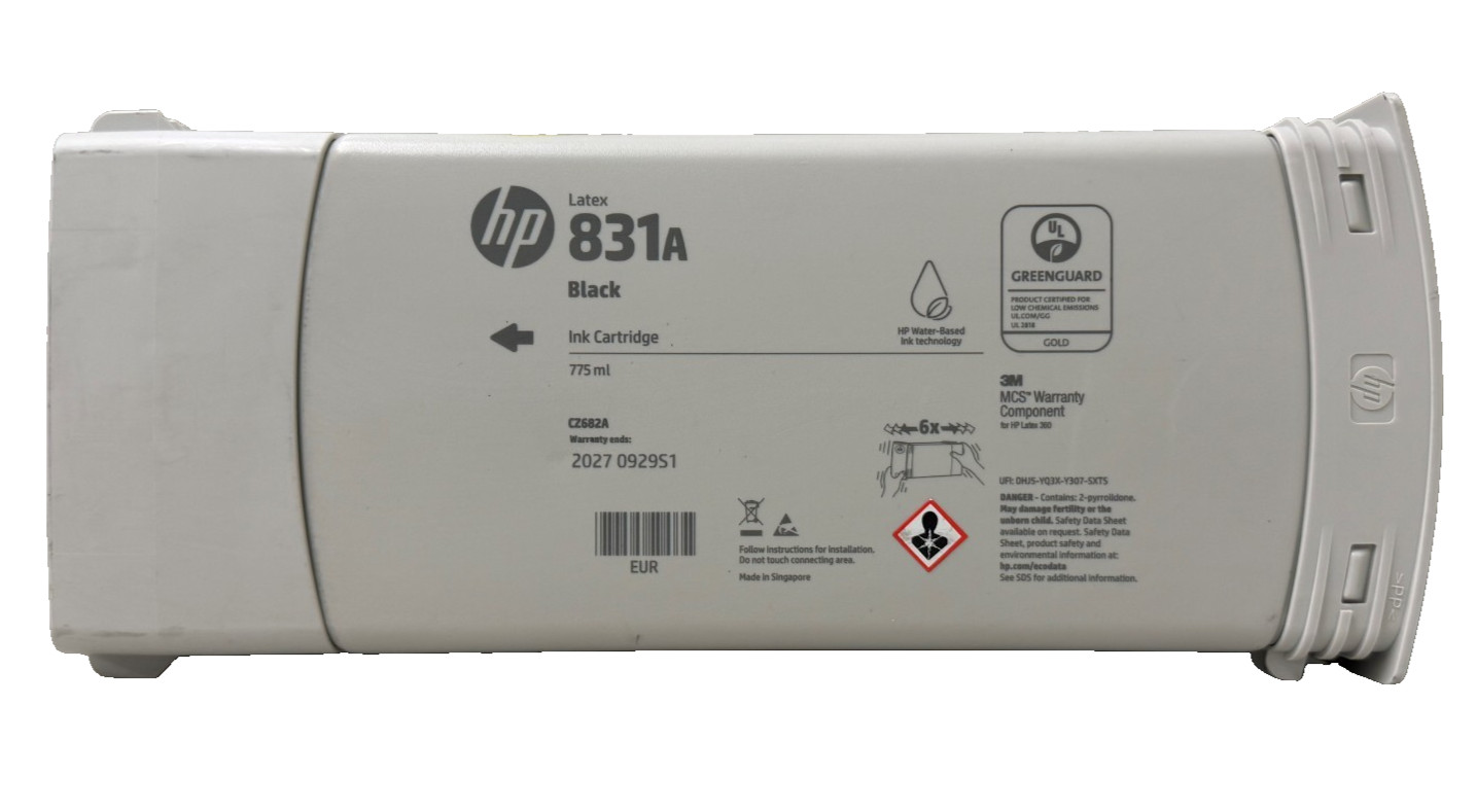 New Genuine HP 831A Black Ink Cartridge 775ml