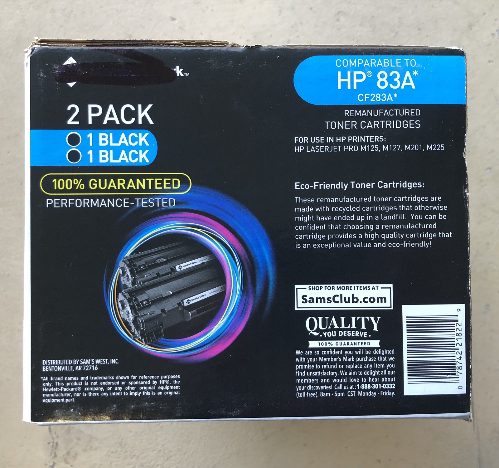 MEMBERS MARK HP 83A TONER CARTRIDGES 2-PACK BLACK NEW