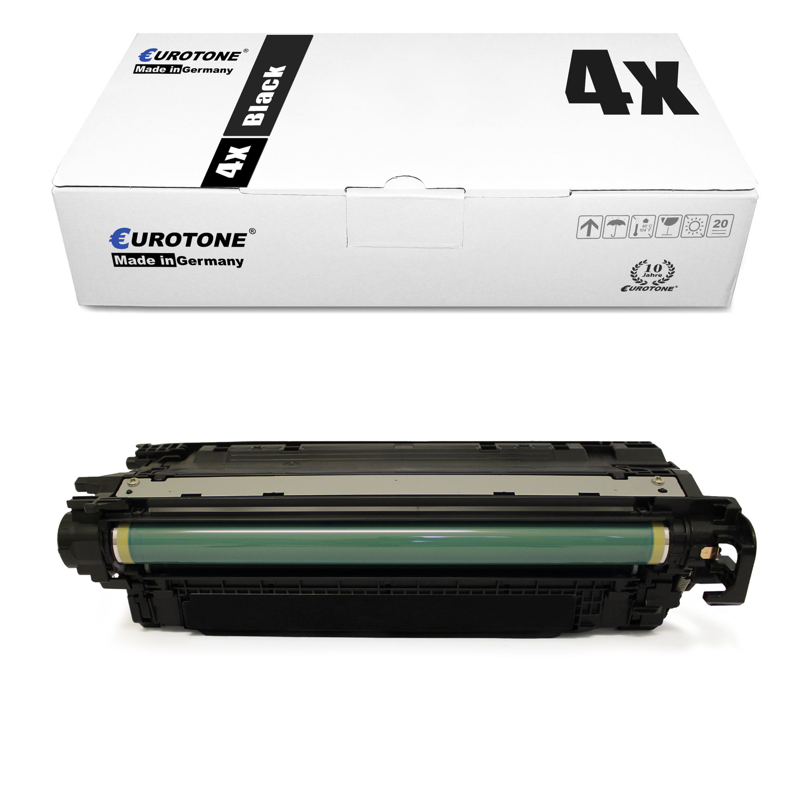 4X Eurotone Eco Cartridge BLACK For HP Color LaserJet Enterprise CP-5525-N