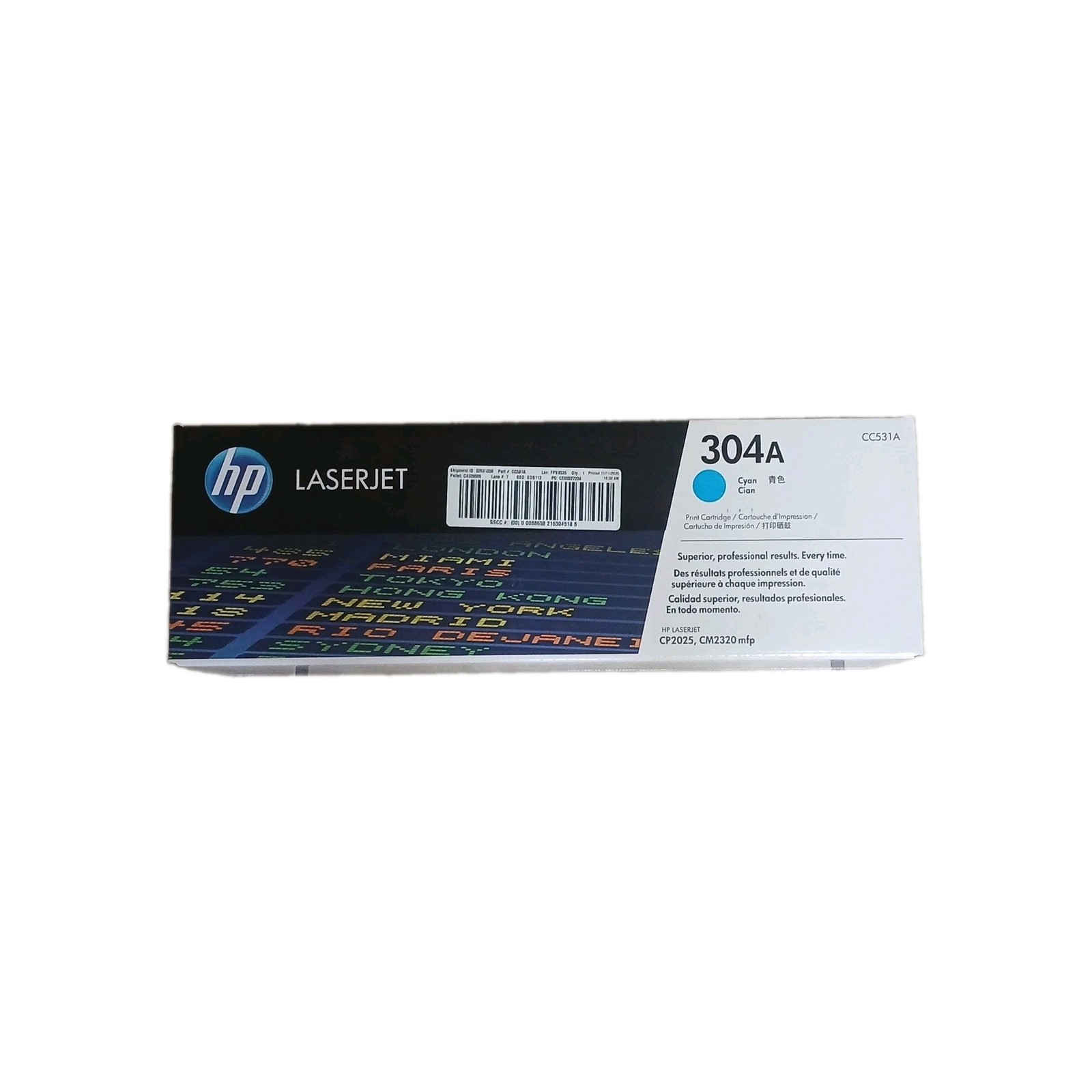 Genuine HP Laserjet 304A Cyan Blue Print Cartridge CC531A Brand New Sealed