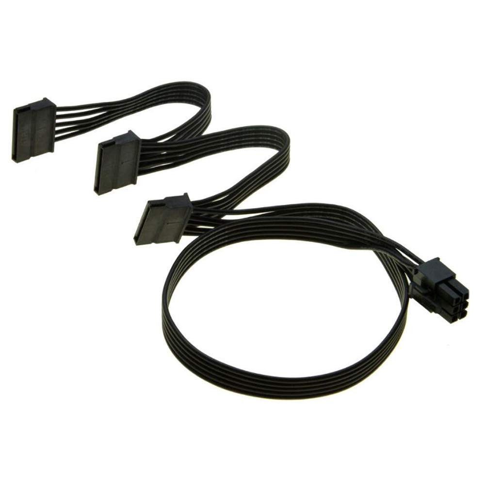 SATA Power Cable 6 Pin to 3x15 Pin for Seasonic/Antec PSUs, BTC Mining Riser ...