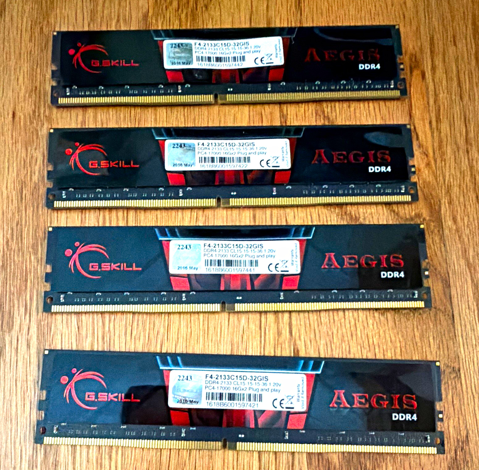 G.SKILL Aegis 64GB  (4x16GB) DDR4-2133 PC4-17000