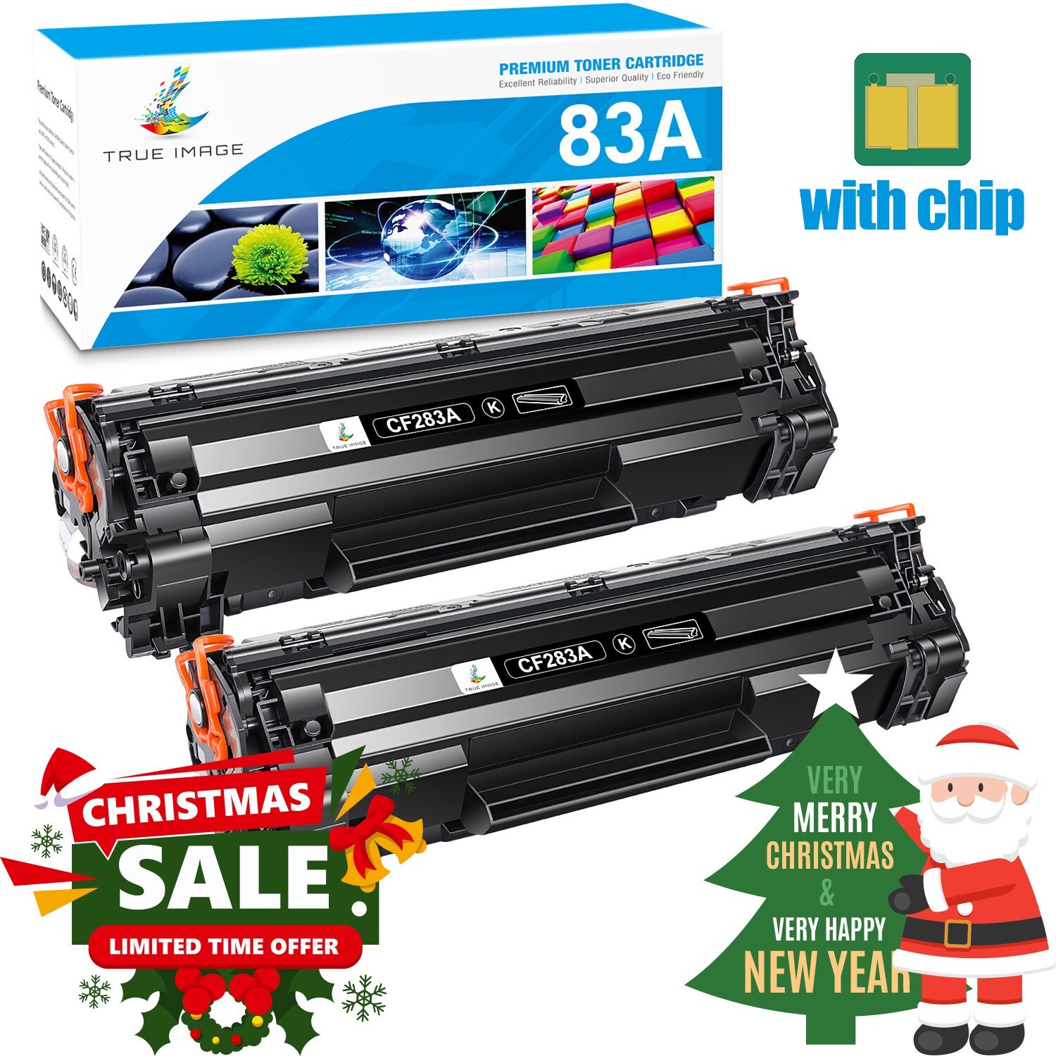 2PK CF283A Toner Cartridge for HP  83A Toner LaserJet Pro M127fn M127fw M225dw
