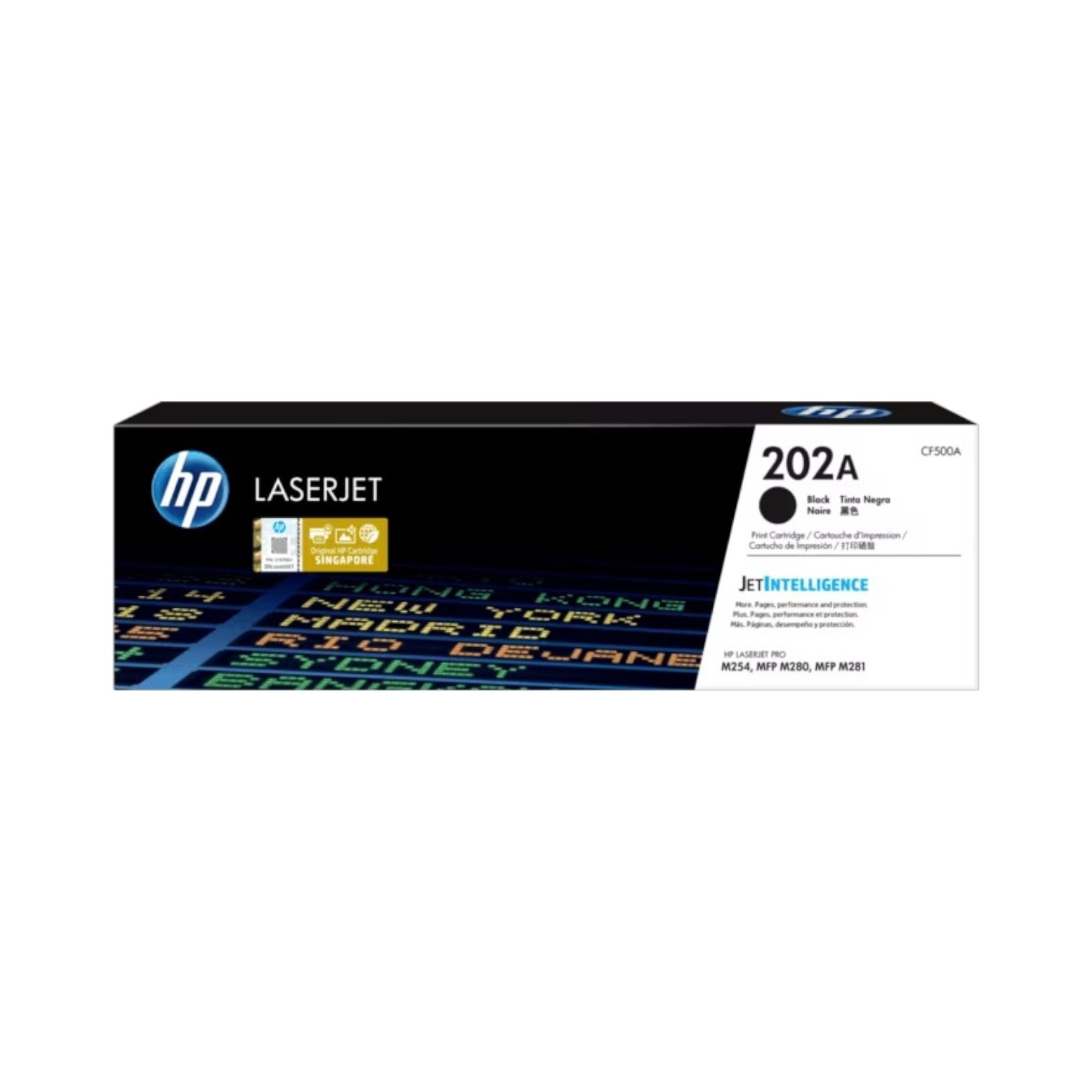 New HP 202A Black Original LaserJet Toner Cartridge, CF500A