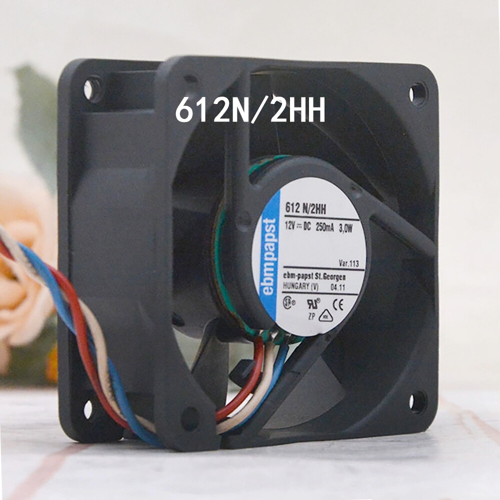 Ebmpaps Energy-Efficient Axial flow Fan 60*60*25mm 612N/2HH 12VDC 3W 250mA