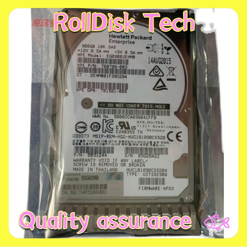 New HPE 785069-B21 785411-001 900G 10K SAS 12G 2.5" SAS SC HDD HARD DRIVE