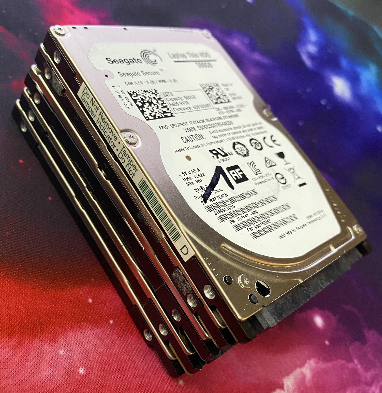 LOT OF QTY 5 500gb 2.5" Laptop SATA Replacement Hard Drives Working AS IS 