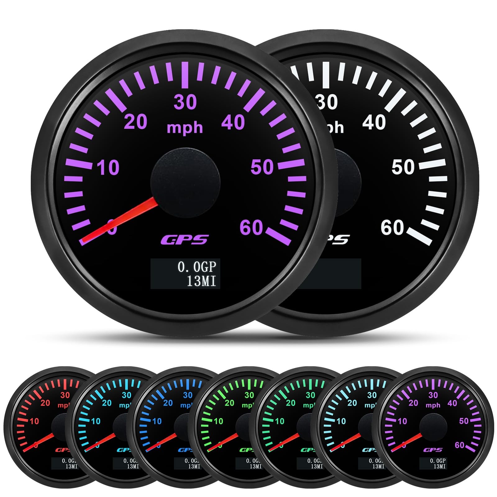ARTILAURA 52mm GPS Speedometer Gauge 60 MPH Boat GPS Speedometer (Black)