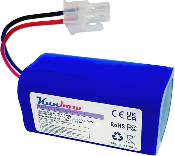 3200mAh Replacement Battery for iLife A4, A4s, A6, V7, V7s Plus, V7s Pro, X620,