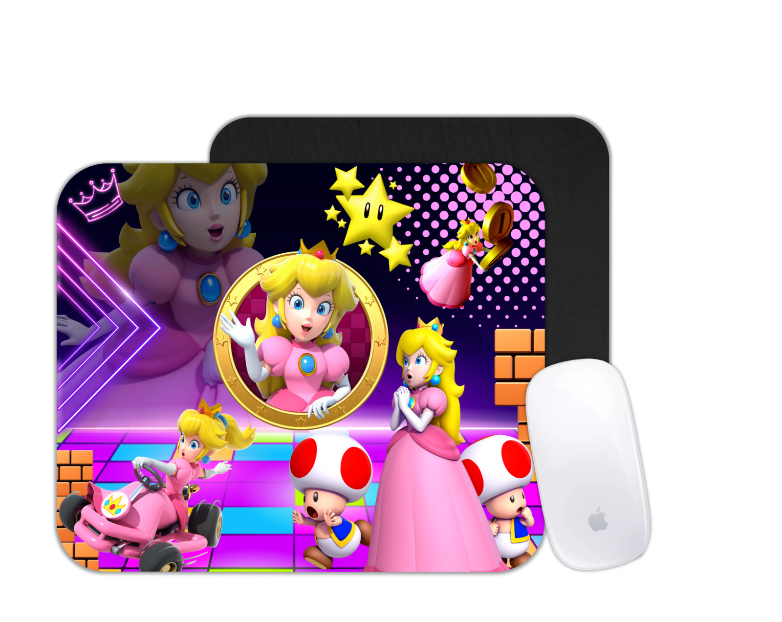 Pink Princess Peach Mouse Pad | Cute Royal Cartoon Desk Mat Gamer Gift