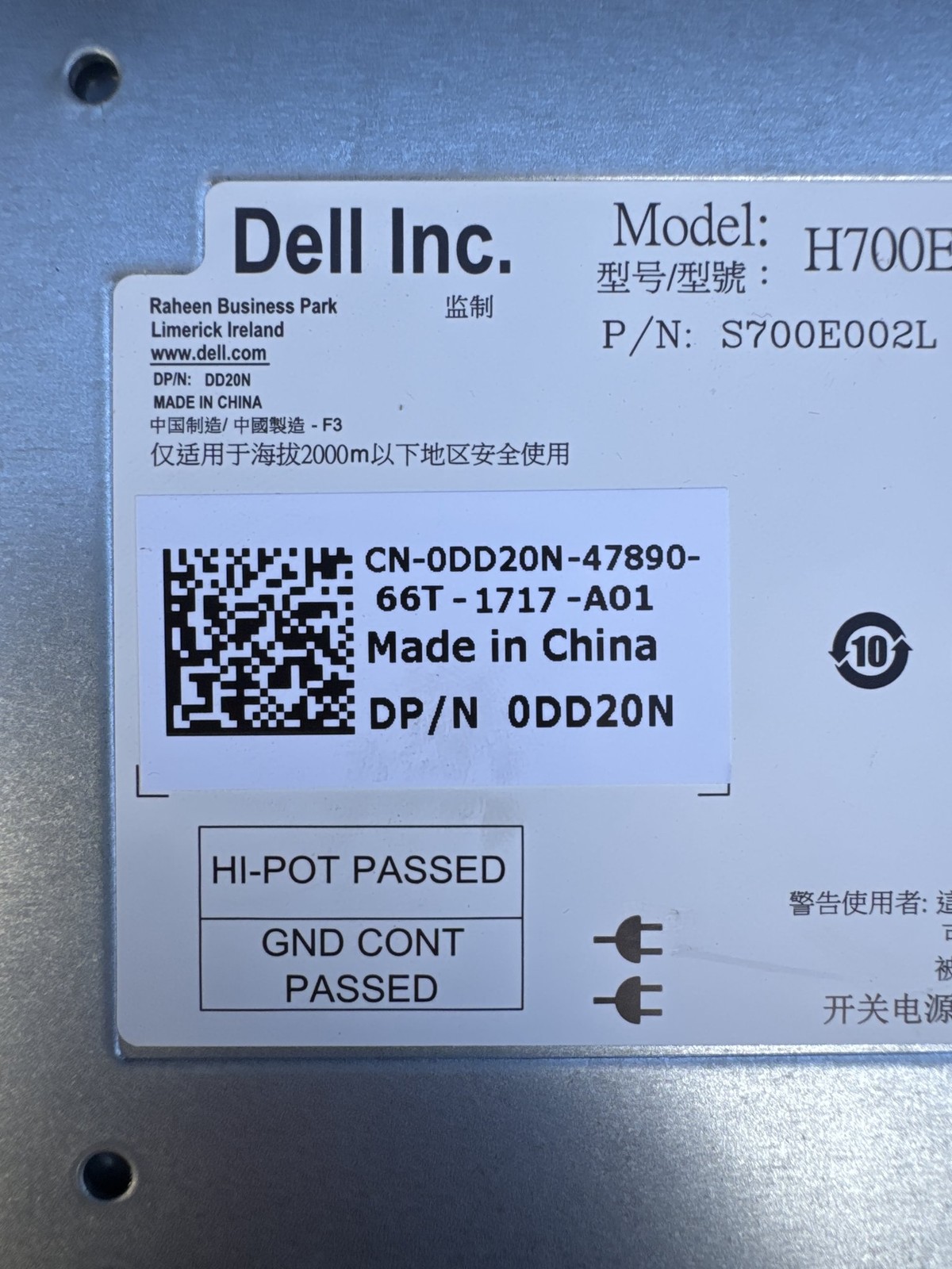 Lot of 2 - Dell DD20N EqualLogic 700W Hot-Swap Power Supply H700E-S0 PS4100 PS61