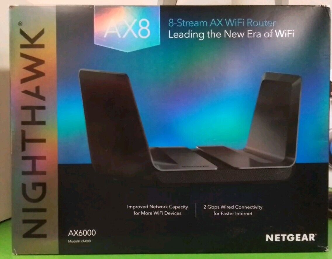 New Open Box NETGEAR Nighthawk AX8 Dual-Band 8-Stream Wi-Fi 6 Router