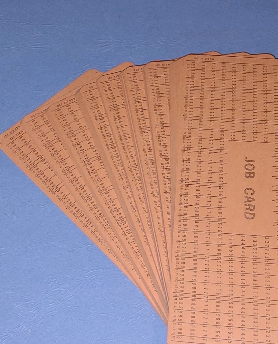 Mainframe Computer Data Punch Card Lot of 10 Orange 80 Column IBM comp Vtg NOS