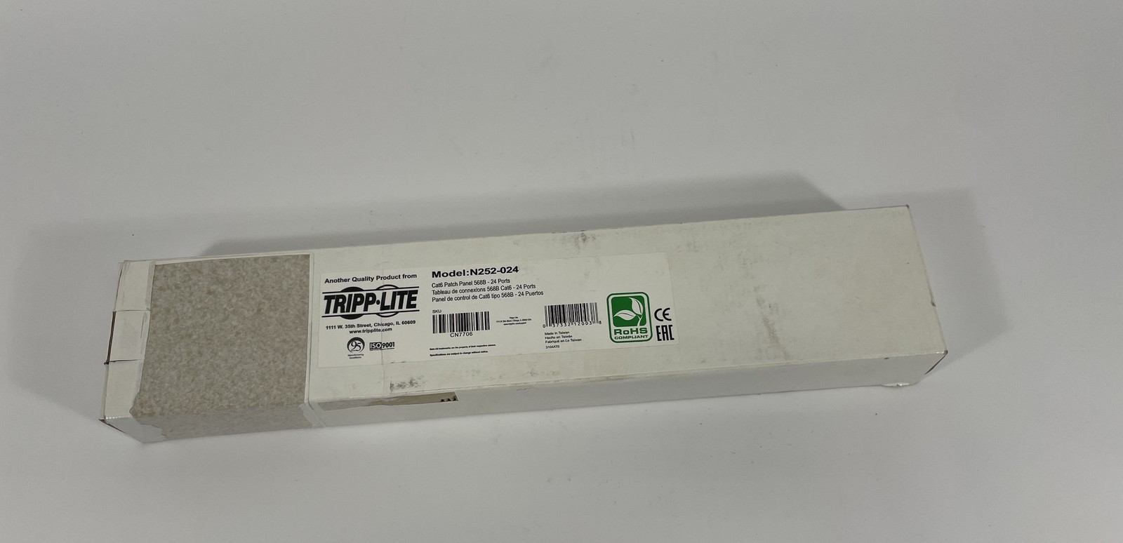 Open-Box Tripp Lite N252-024 24-Port 1U Rack-Mount Cat6/Cat5 110 Patch Panel