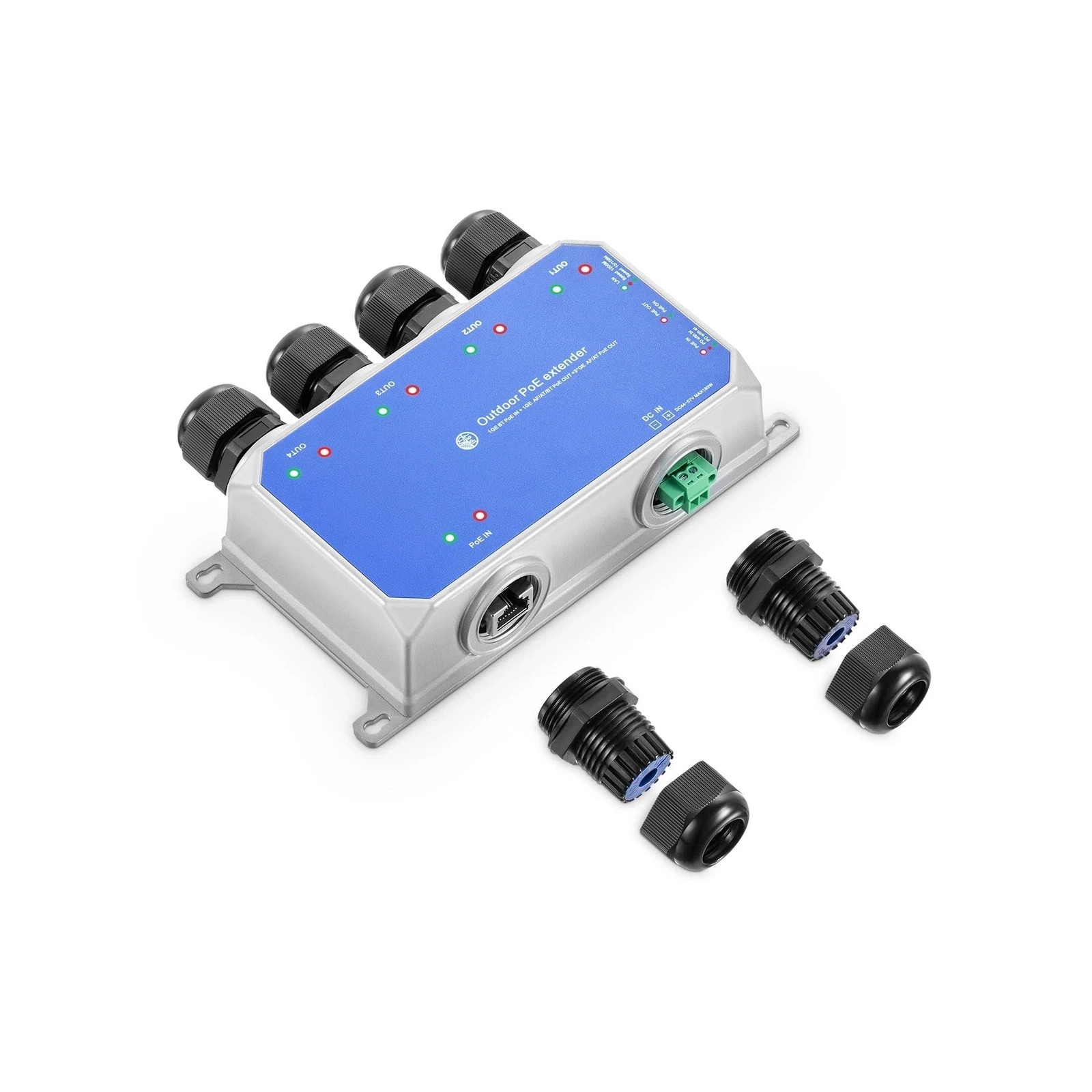 Outdoor 5 Port Gigabit PoE++ Extender, Waterproof IP67, 802.3 af/at/bt