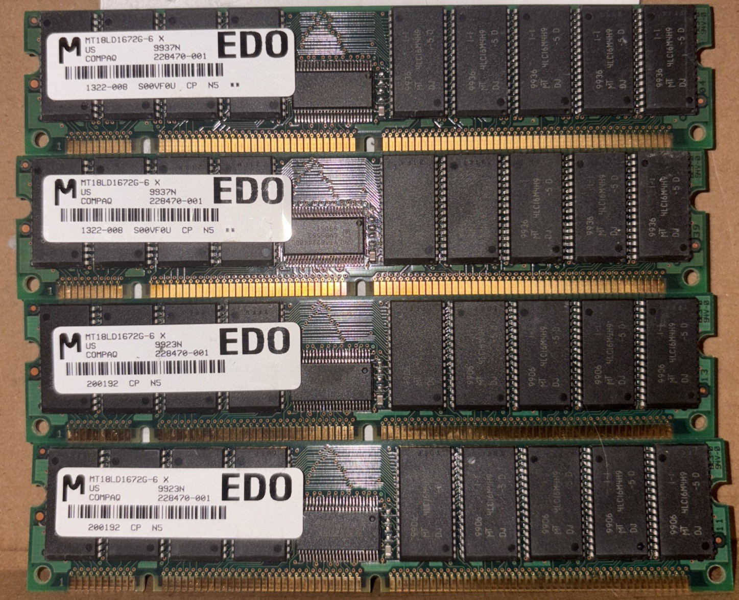 4x Vintage Compaq 228470-001 128MB EDO ECC RAM Server Memory DIMM