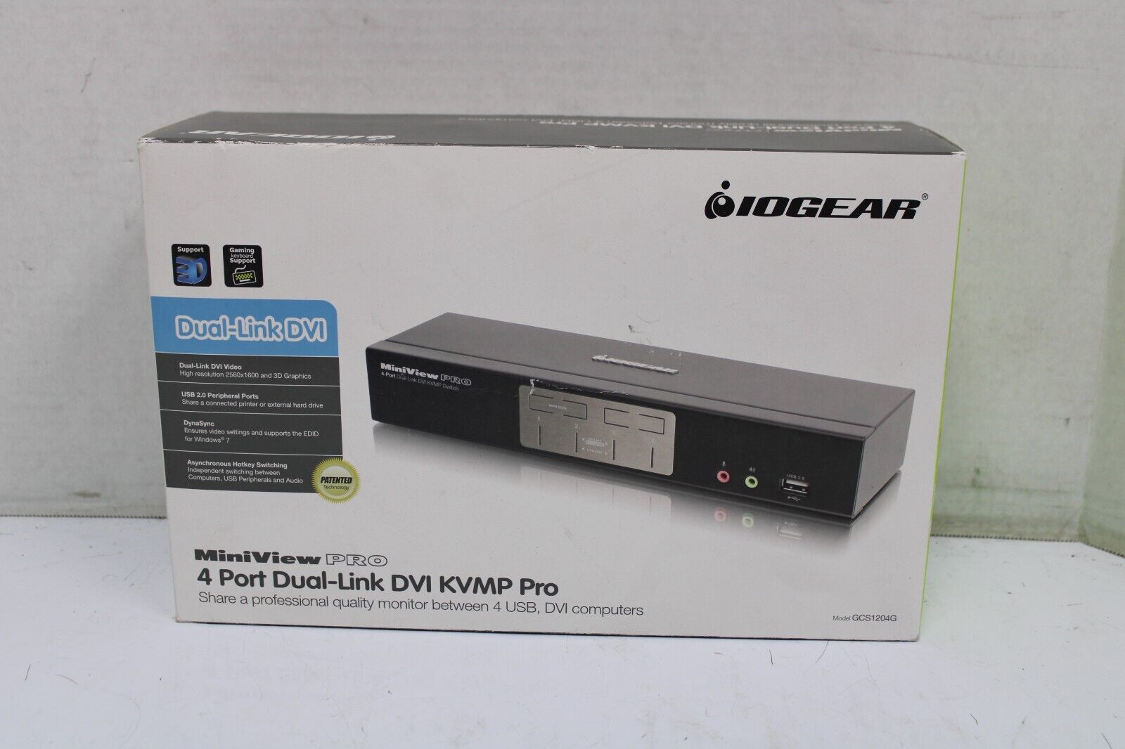 IOGEAR 4-port Dual-Link DVI KVMP Switch GCS1204G NEW