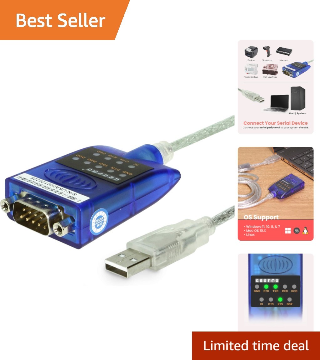Reliable USB to Serial Adapter with FTDI Chipset - Perfect for Professionals